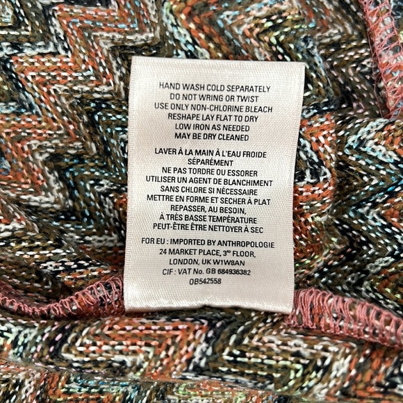 Maeve Anthropologie Westwater zigzag pattern high low tank style dress size L - Picture 5 of 10